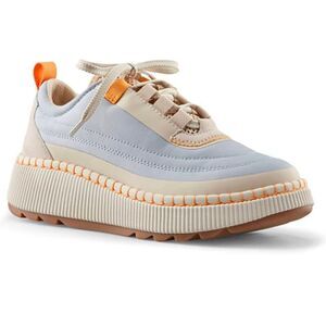 Cougar Sayah fog blue & beige waterproof nylon & suede platform sneakers 7